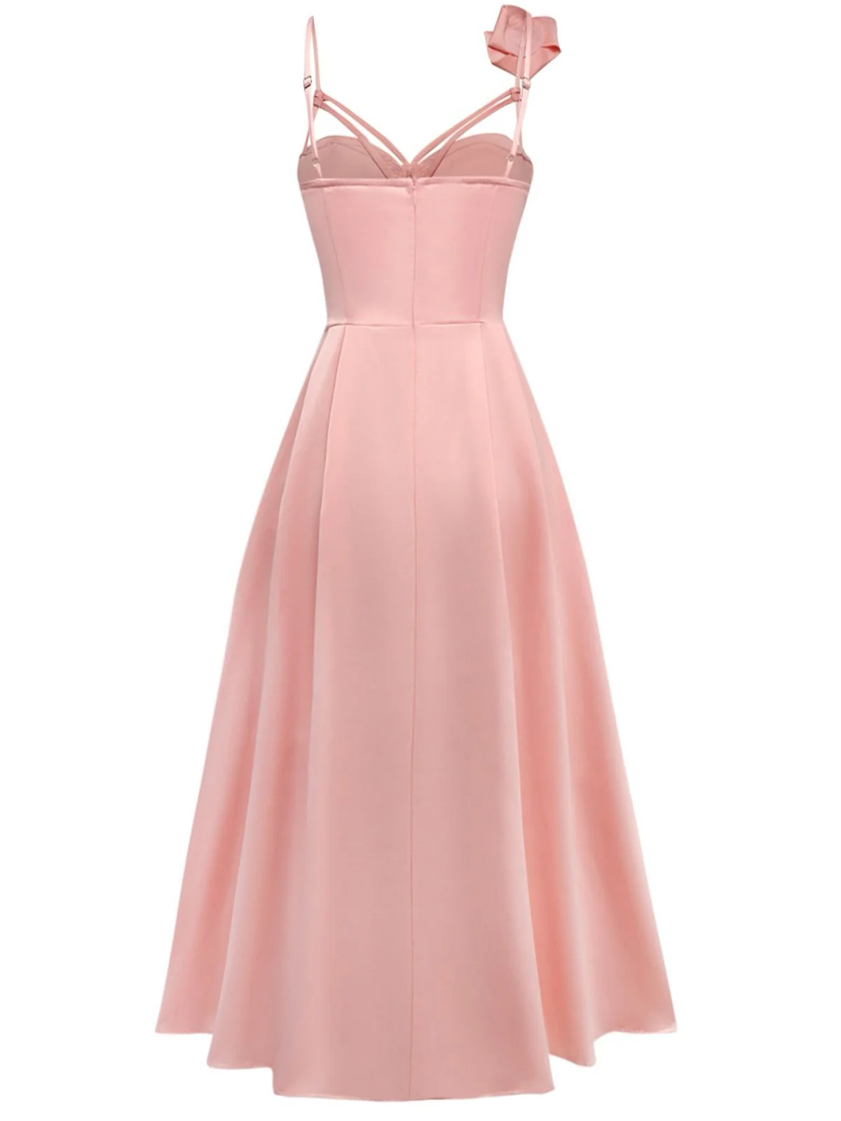 Robe nuisette ajourée à fleurs 3D unie années 1930 - Image 2