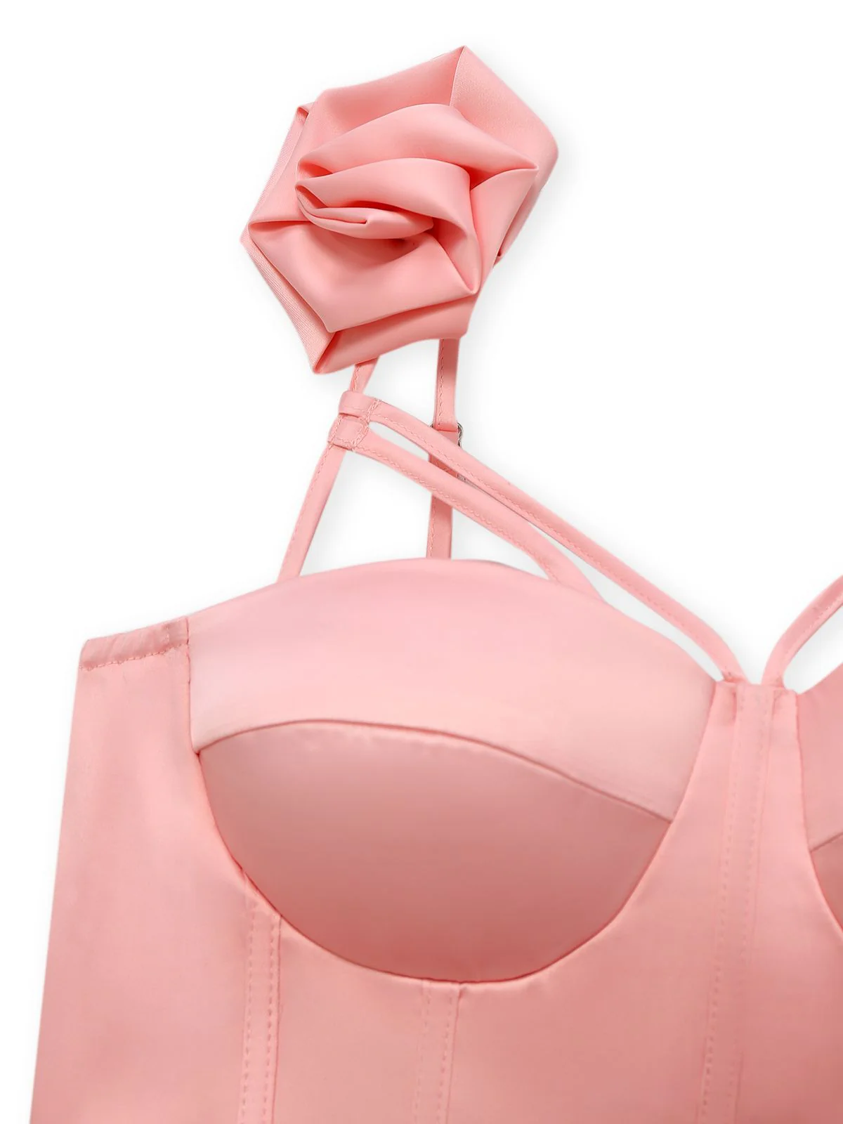 Robe nuisette ajourée à fleurs 3D unie années 1930 - Image 4