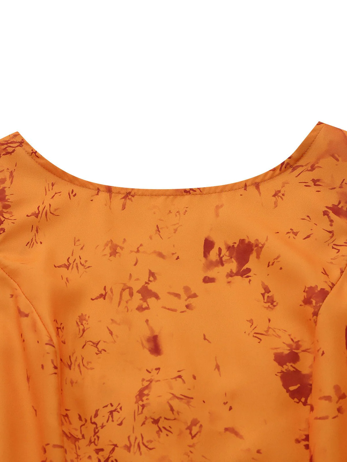 Robe Orange Coton Sans Manches Imprimée Ajustée Années 1930 - Image 4