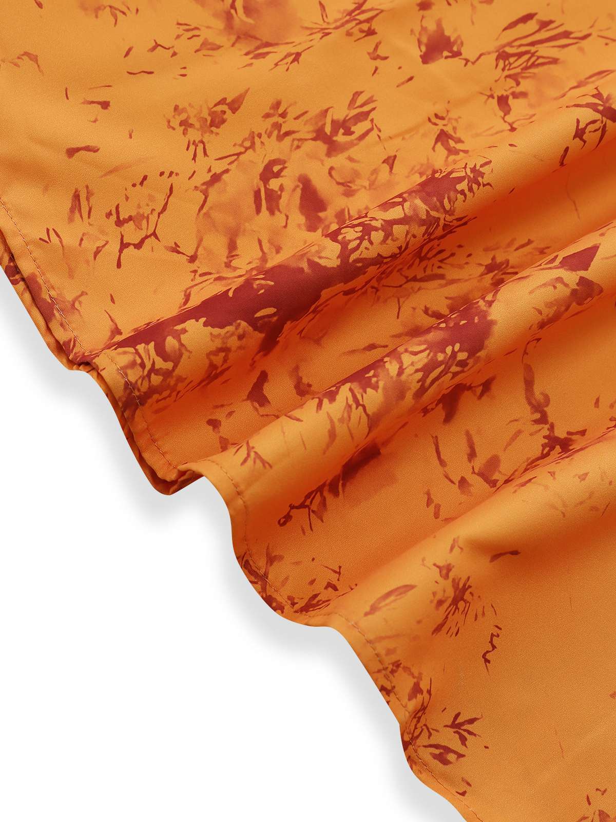 Robe Orange Coton Sans Manches Imprimée Ajustée Années 1930 - Image 6