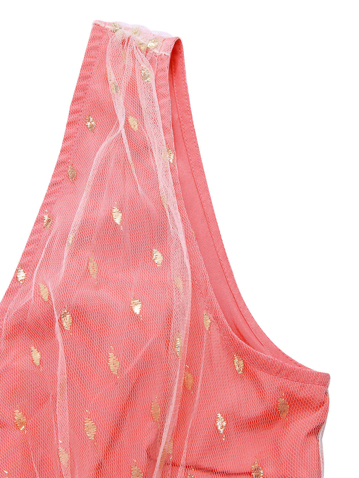 Robe pailletée à col en V rose corail des années 1950 - Image 6