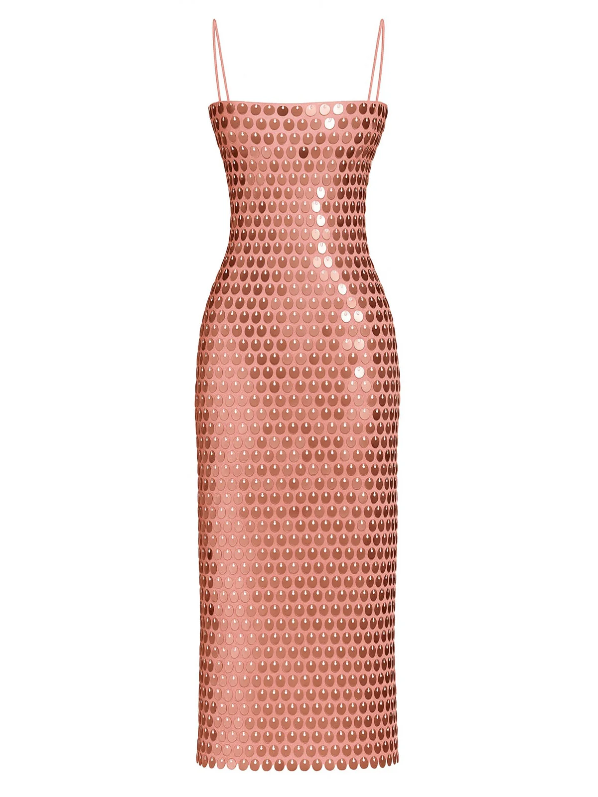 Robe paillettes à bretelles spaghetti fendue dans le dos années 1930 - Image 2