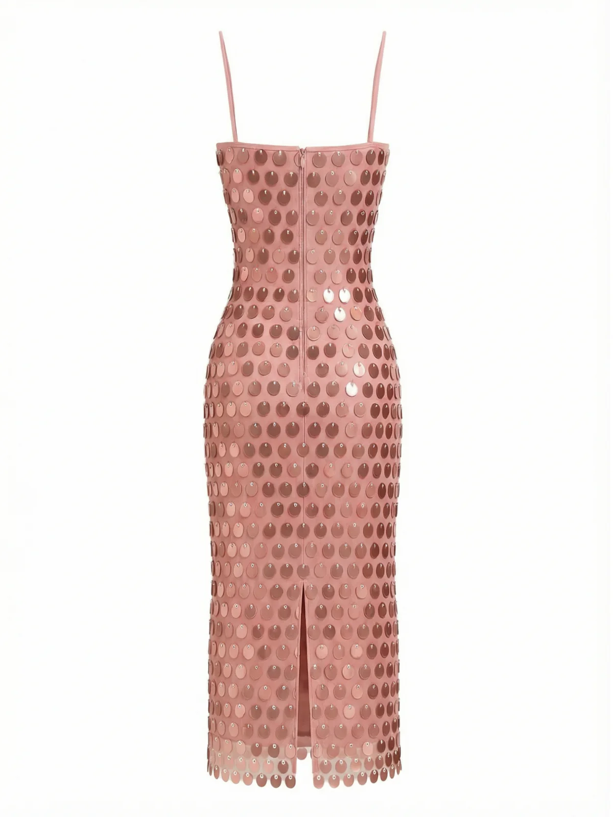 Robe paillettes à bretelles spaghetti fendue dans le dos années 1930 - Image 3