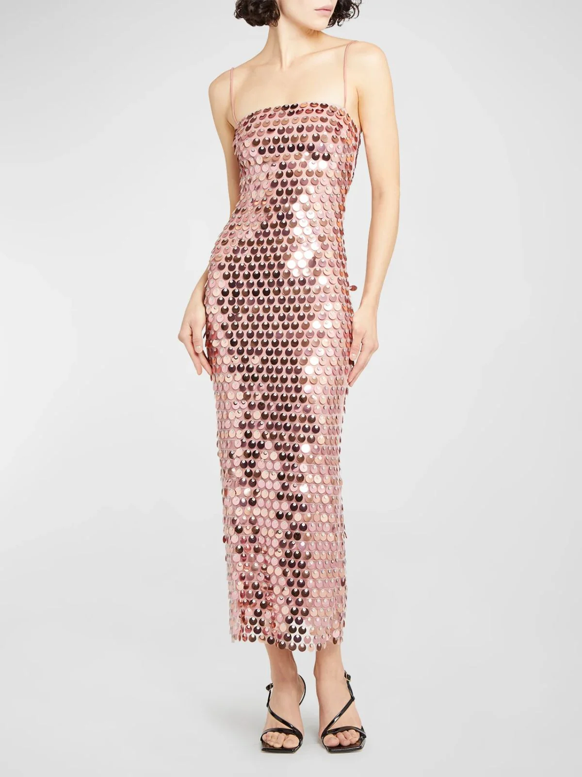 Robe paillettes à bretelles spaghetti fendue dans le dos années 1930 - Image 4