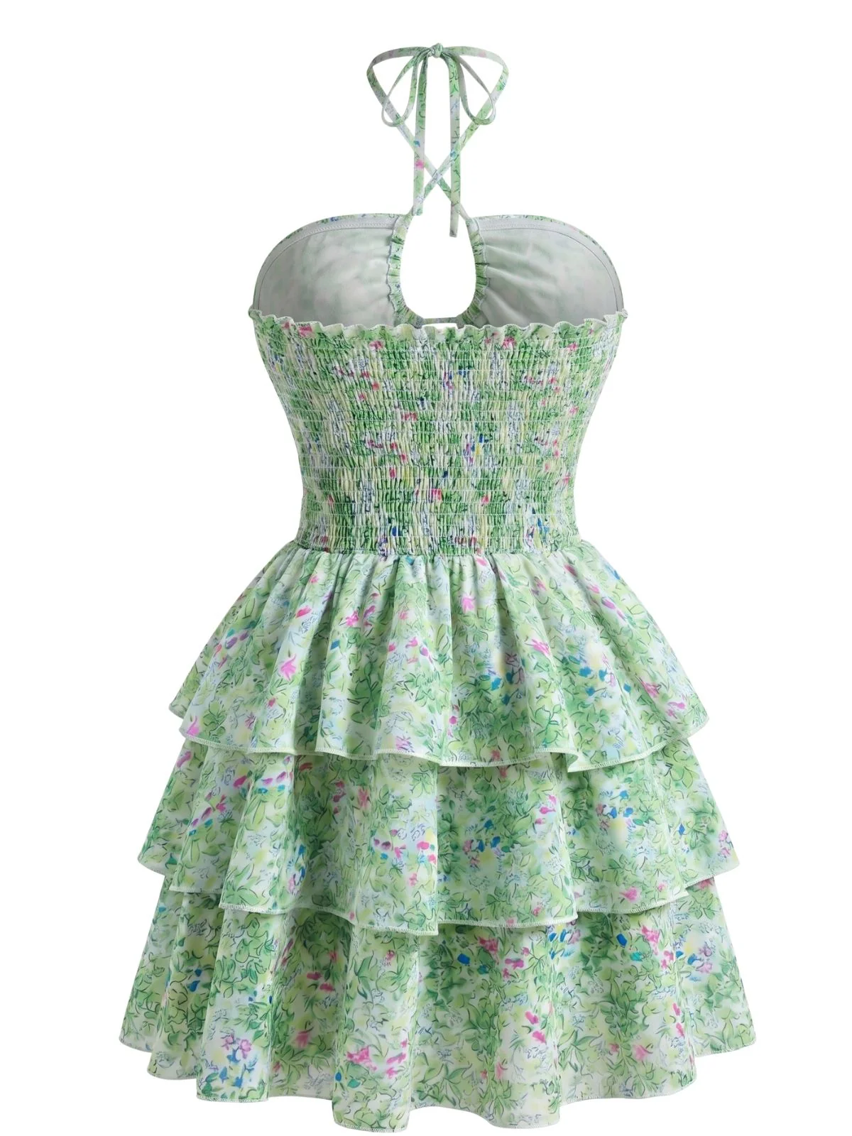 Robe-parapluie motif floral délicat et découpes années 1960 - Image 2
