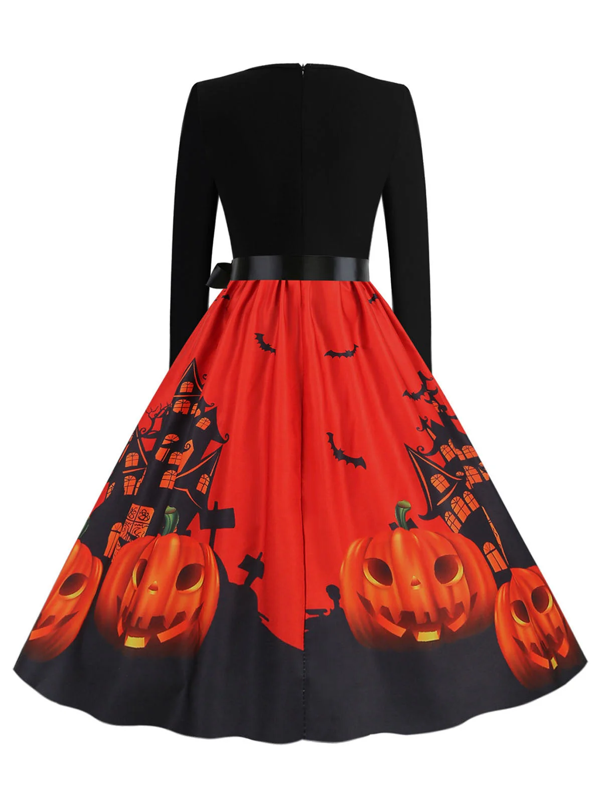 Robe patchwork à manches longues pour Halloween des années 1950 - Image 3
