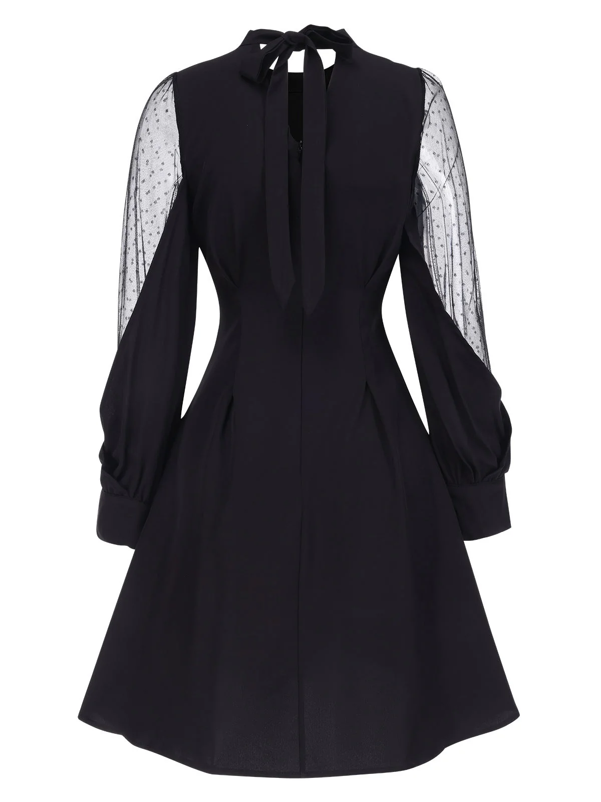 Robe patchwork en maille noire à pois des années 1950 - Image 2