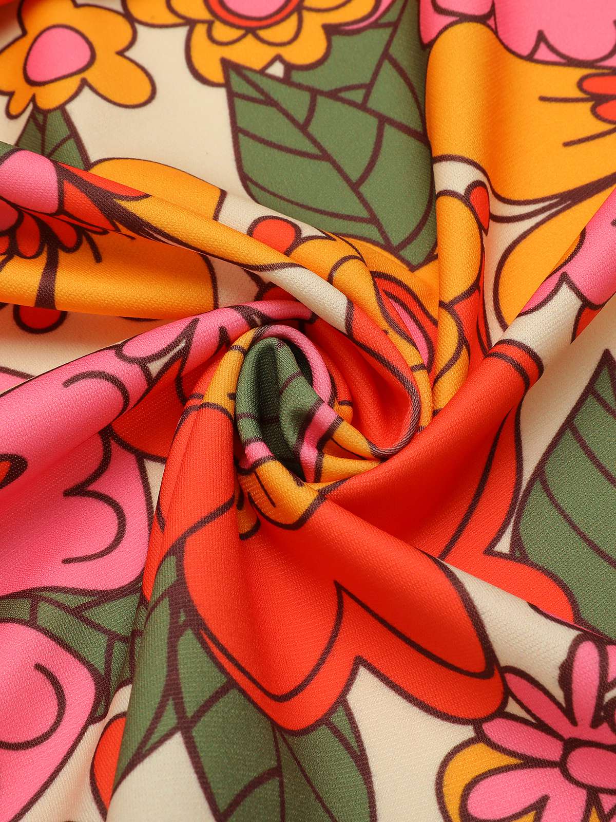 Robe patchwork à fleurs rose à revers des années 1960 - Image 14