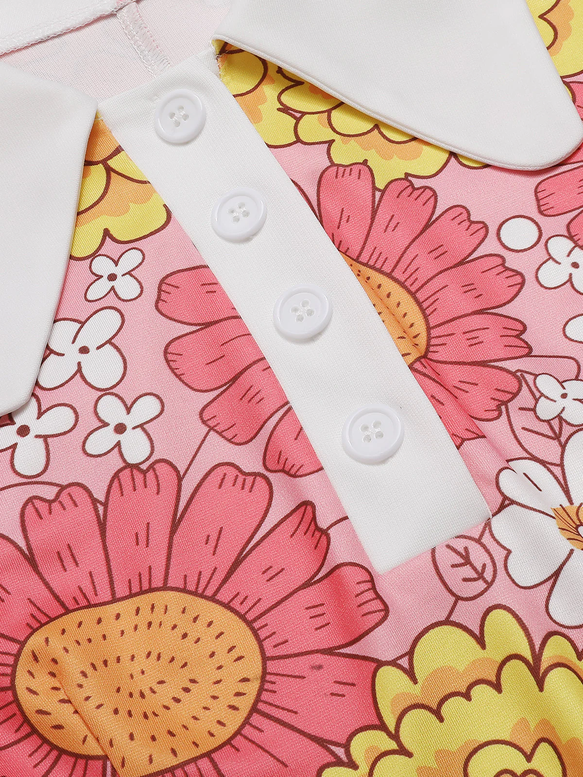 Robe patchwork à fleurs rose à revers des années 1960 - Image 6