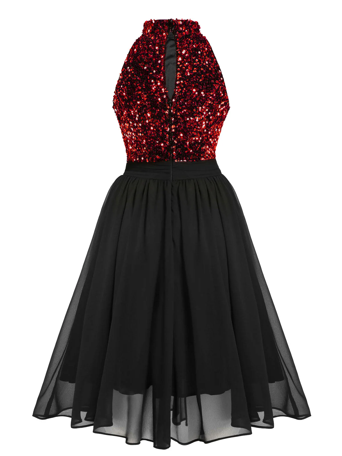 Robe patchwork noire à paillettes dorées des années 1950 - Image 11