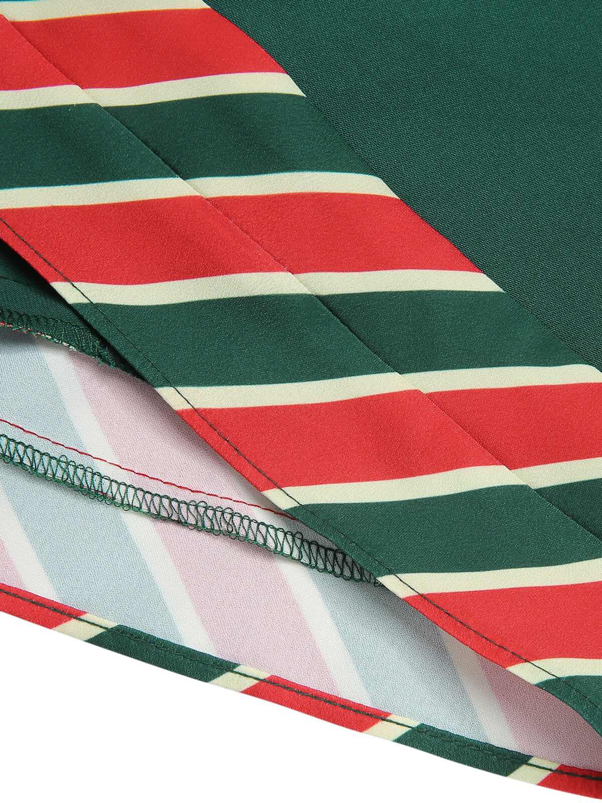 Robe patchwork à rayures vertes des années 1940 avec ceinture - Image 6