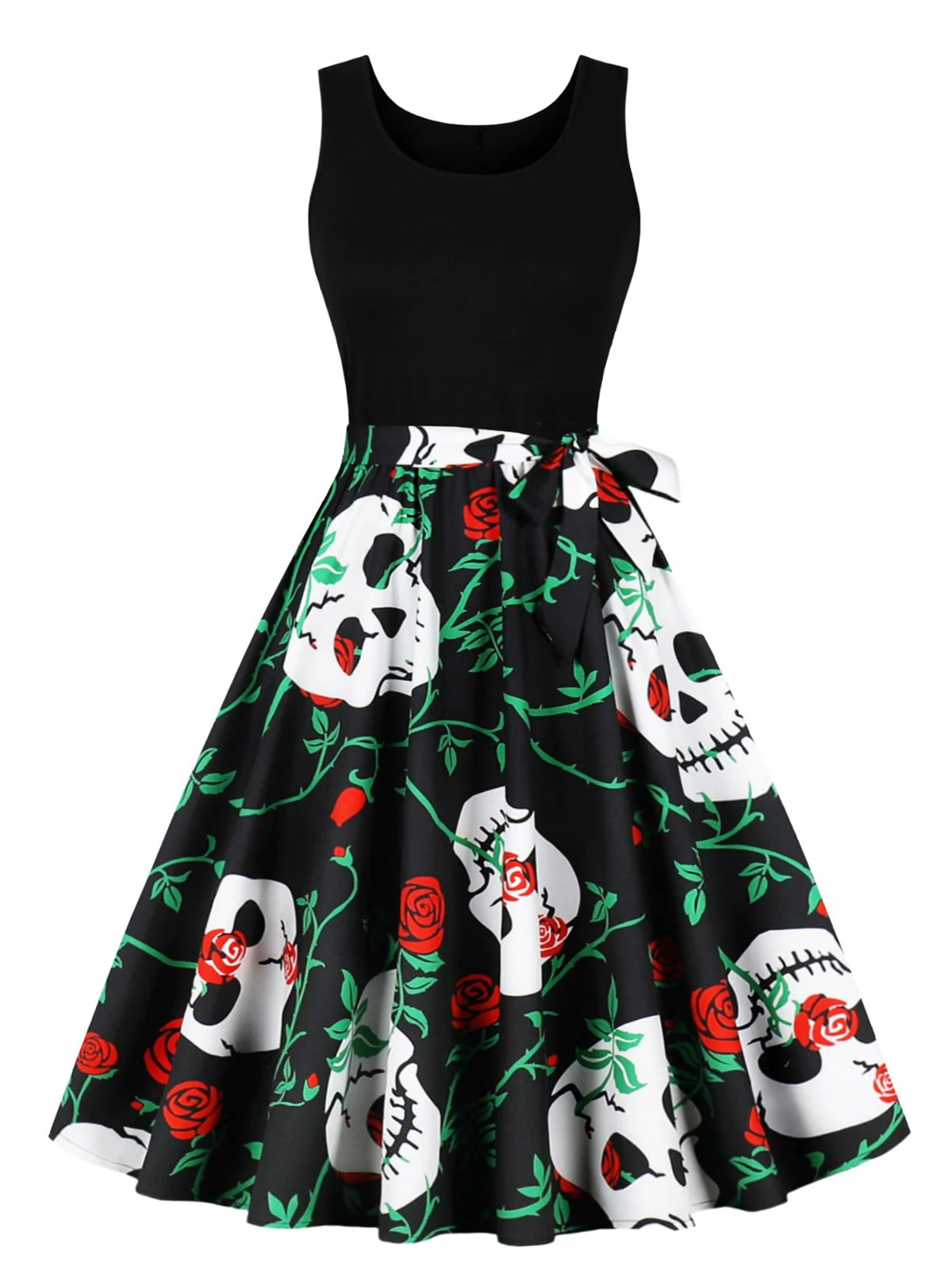 Robe patchwork sans manches pour Halloween des années 1950 - Image 2