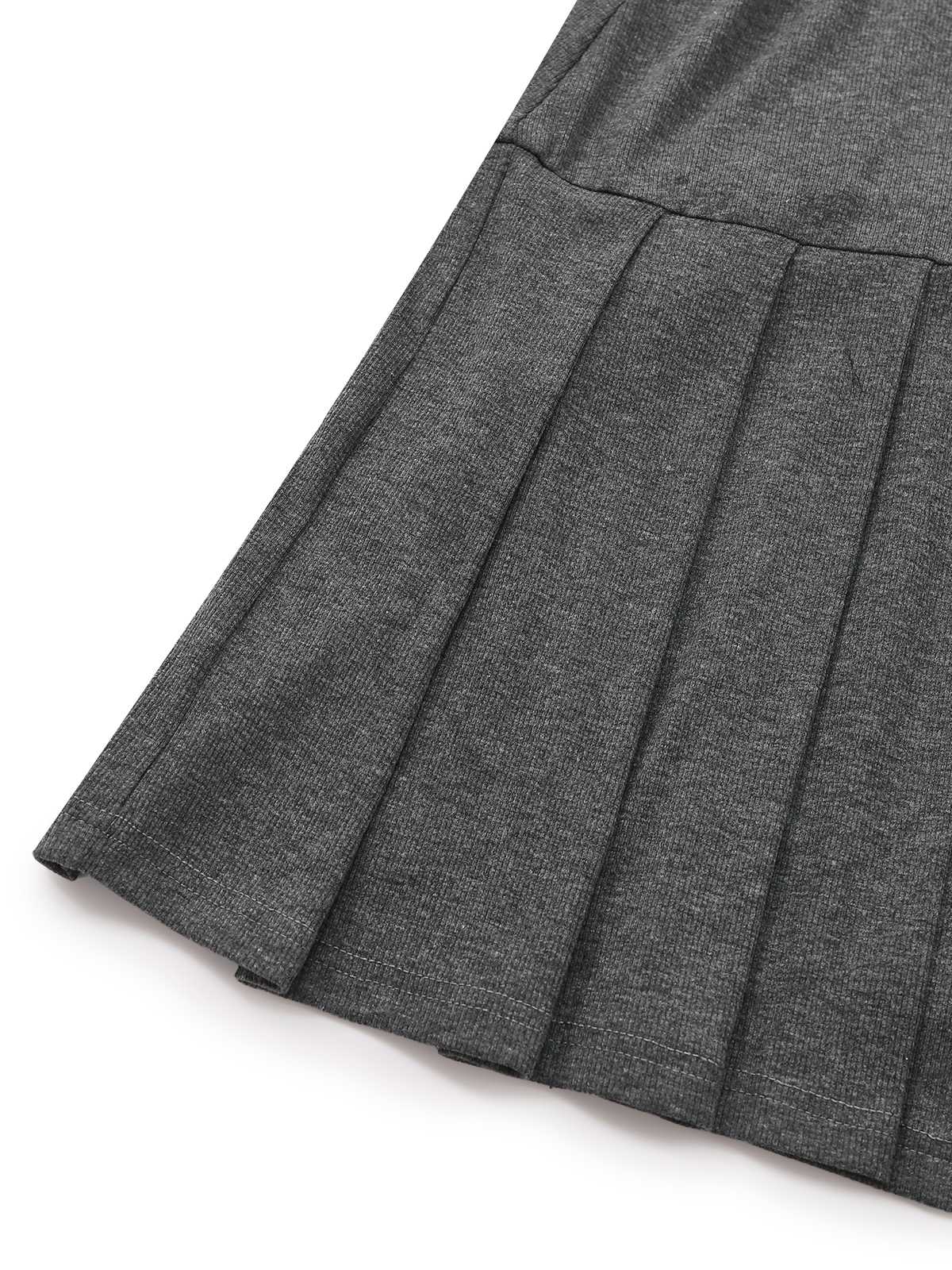 Robe plissée en cuir tricoté gris des années 1970 - Image 11