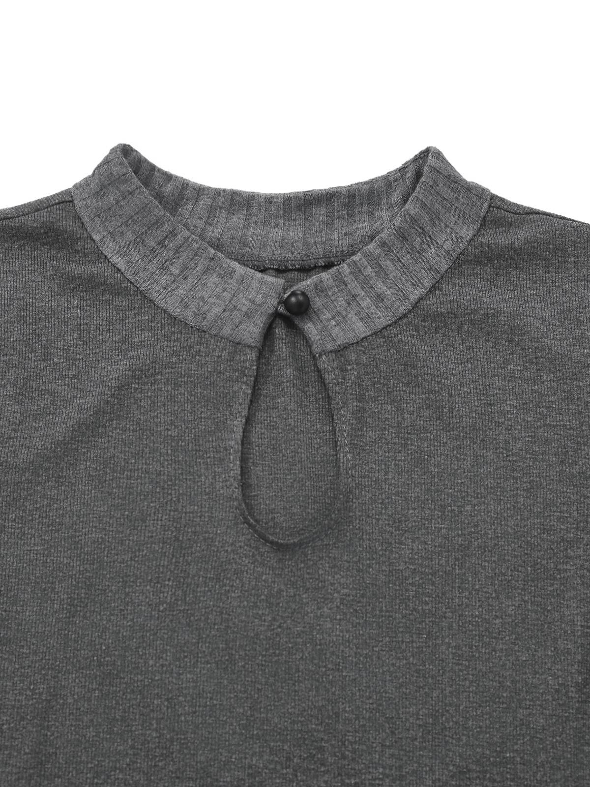 Robe plissée en cuir tricoté gris des années 1970 - Image 8