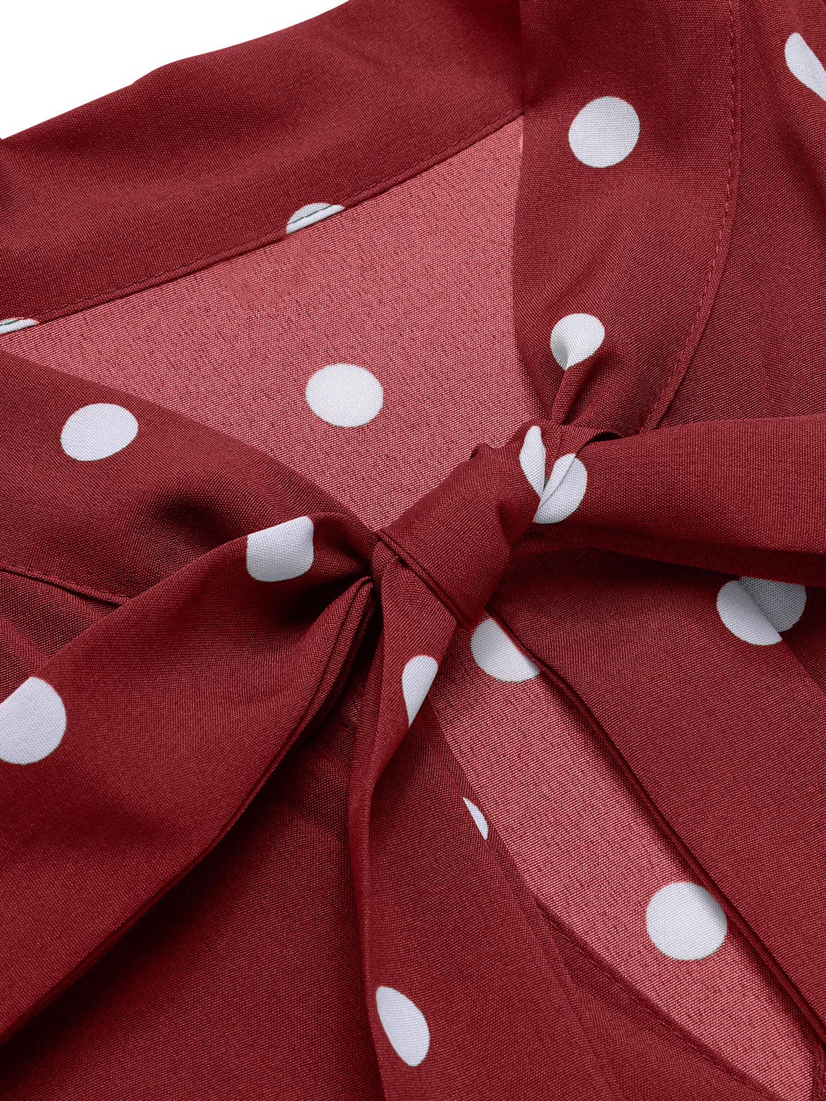 Robe plissée à pois et cordon de serrage des années 1940 - Image 5