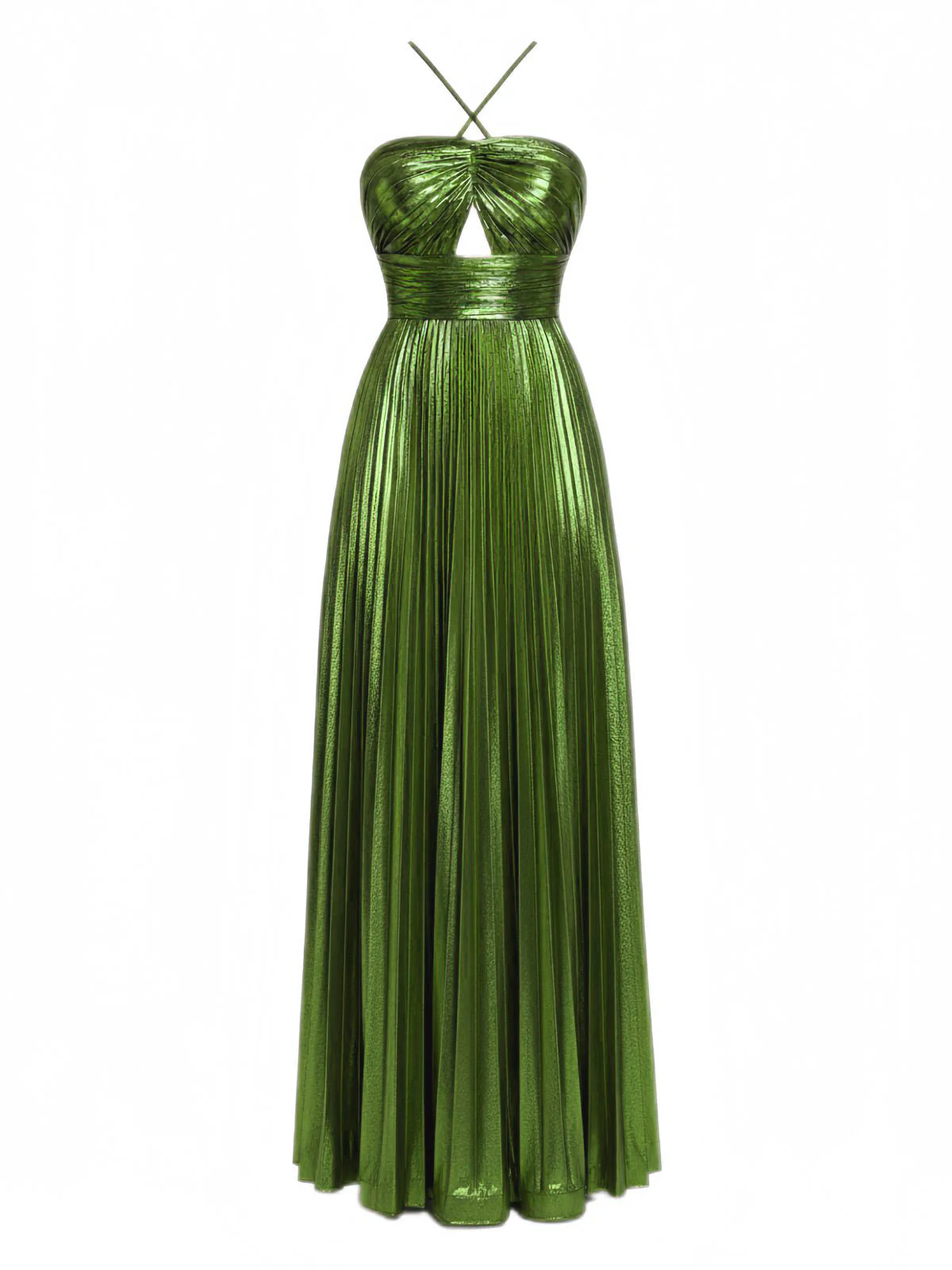 Robe plissée dorée à dos nu et col croisé années 1930 - Image 4