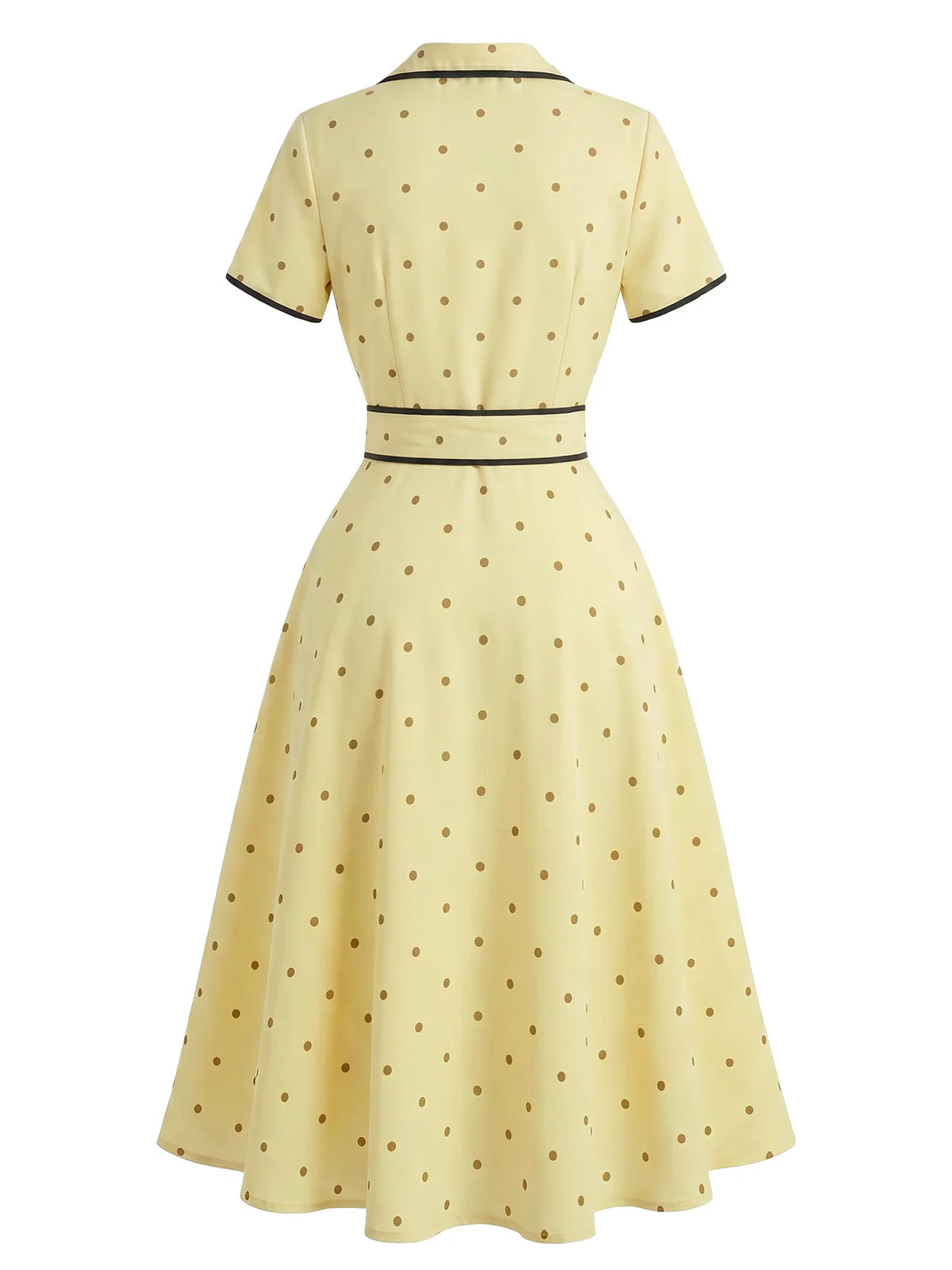 Robe pois col cranté et bordure années 1940 - Image 3
