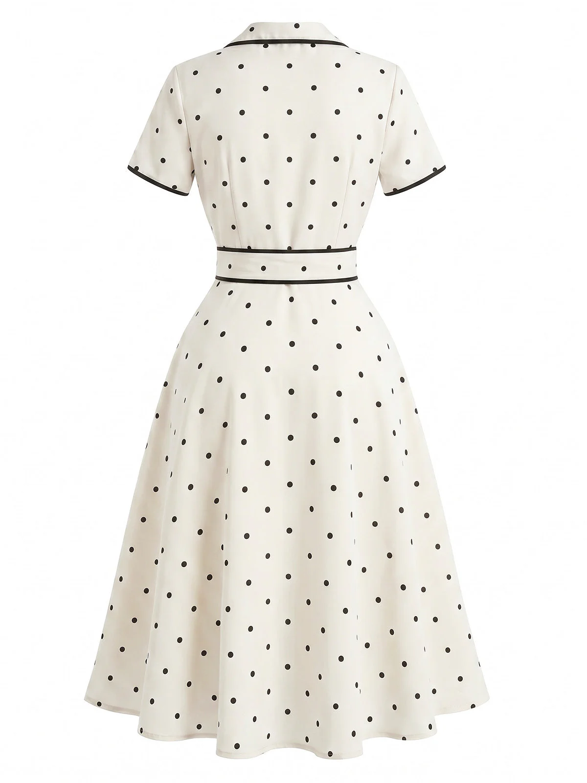 Robe pois col cranté et bordure années 1940 - Image 5