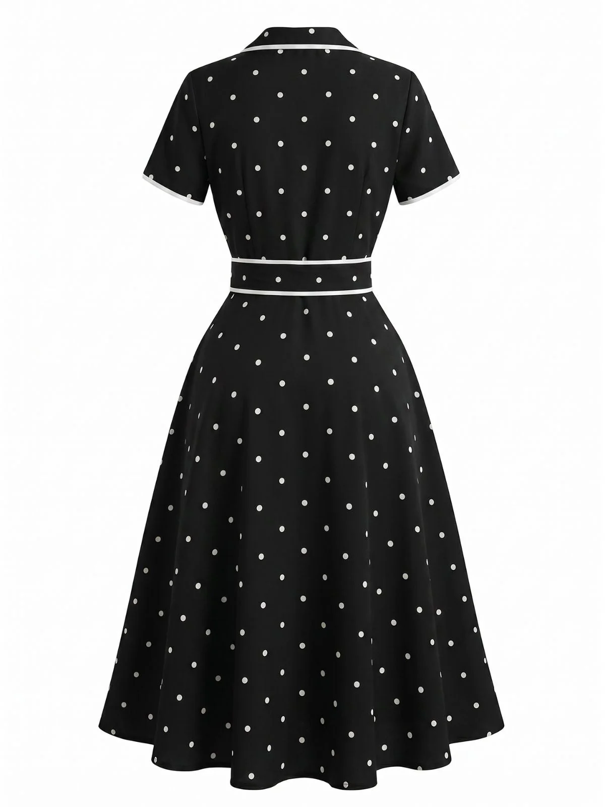 Robe pois col cranté et bordure années 1940 - Image 7