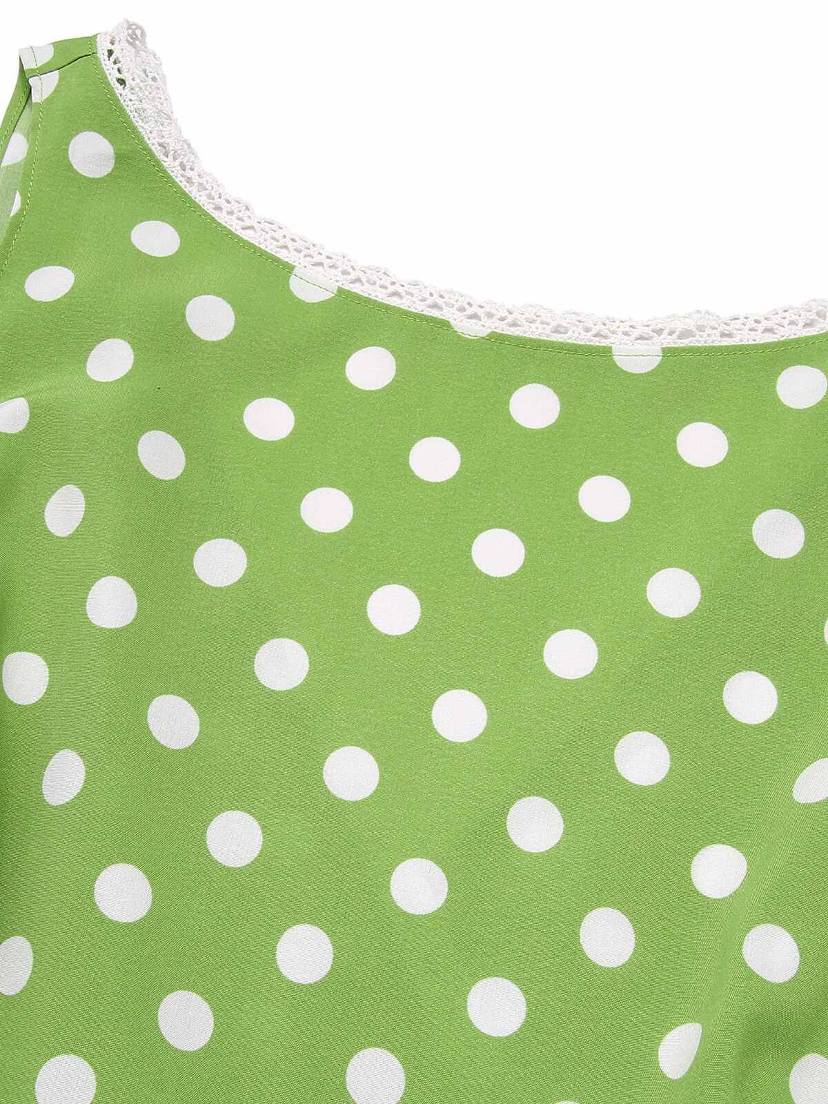 Robe à pois en dentelle verte des années 1950 - Image 5