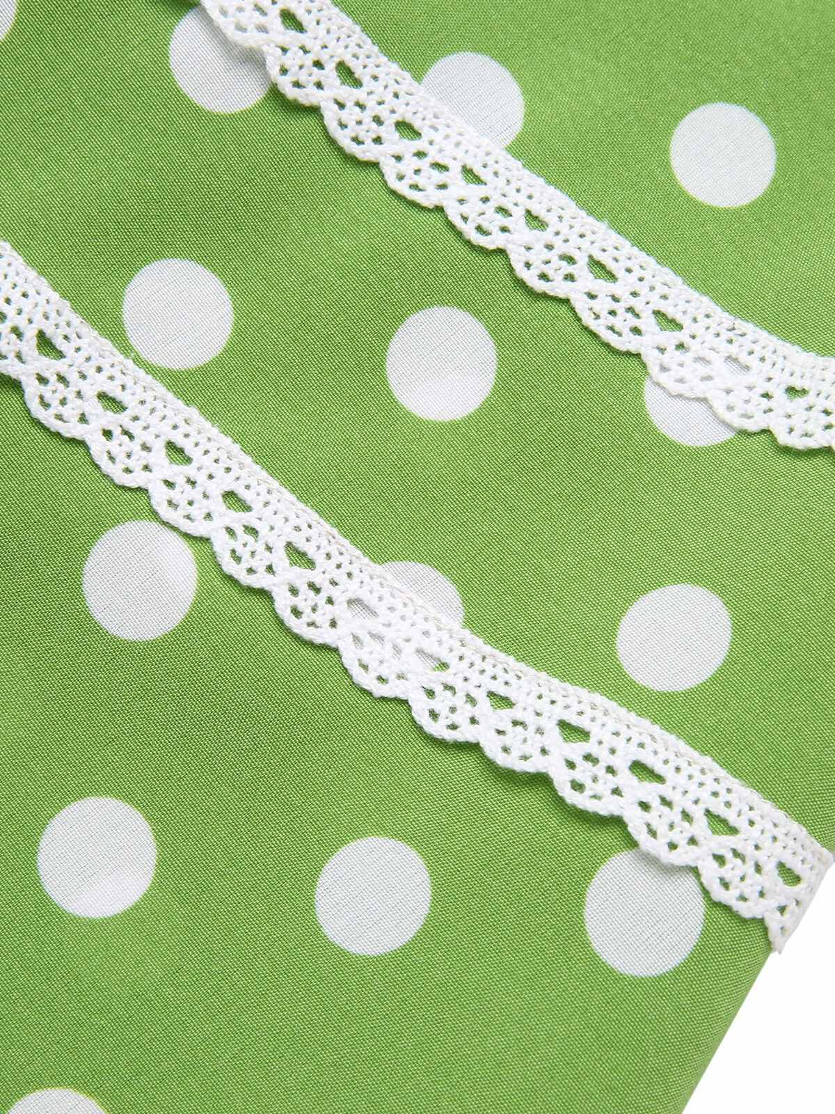 Robe à pois en dentelle verte des années 1950 - Image 6