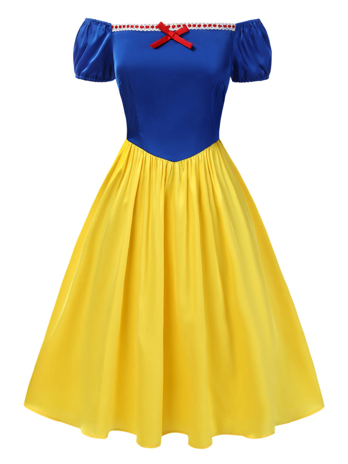 Robe princesse à épaules dénudées et manches bouffantes des années 1950 - Image 2