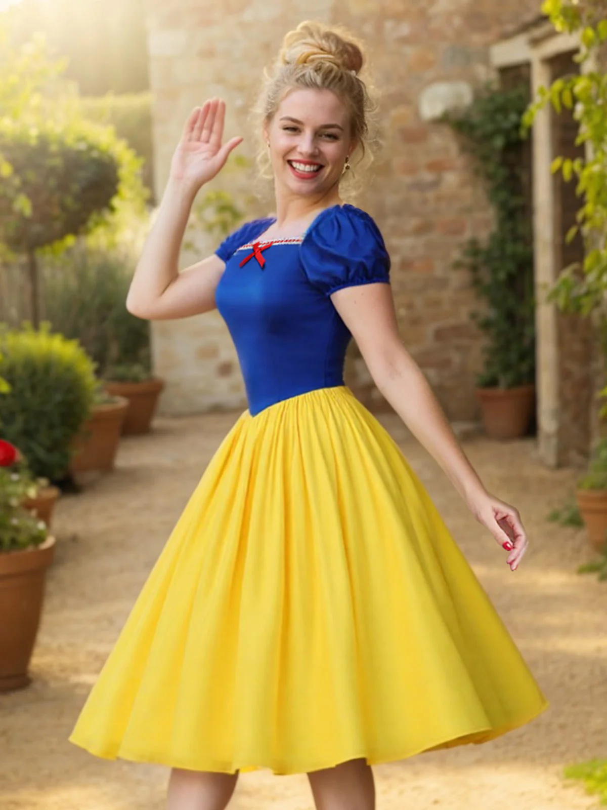 Robe princesse à épaules dénudées et manches bouffantes des années 1950 - Image 3