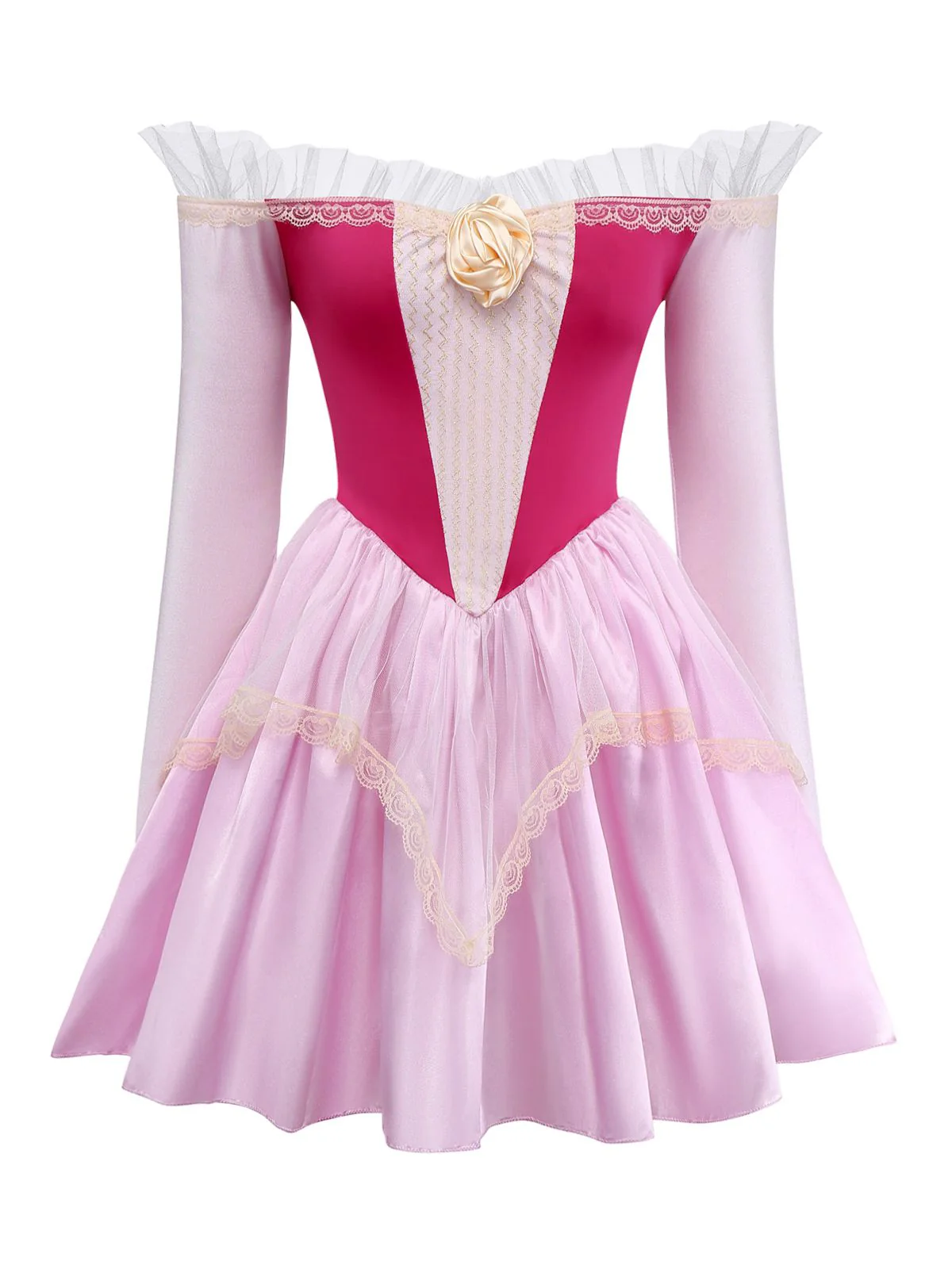 Robe princesse rose en tulle à épaules dénudées style Pinkie Pie des années 1940 - Image 3