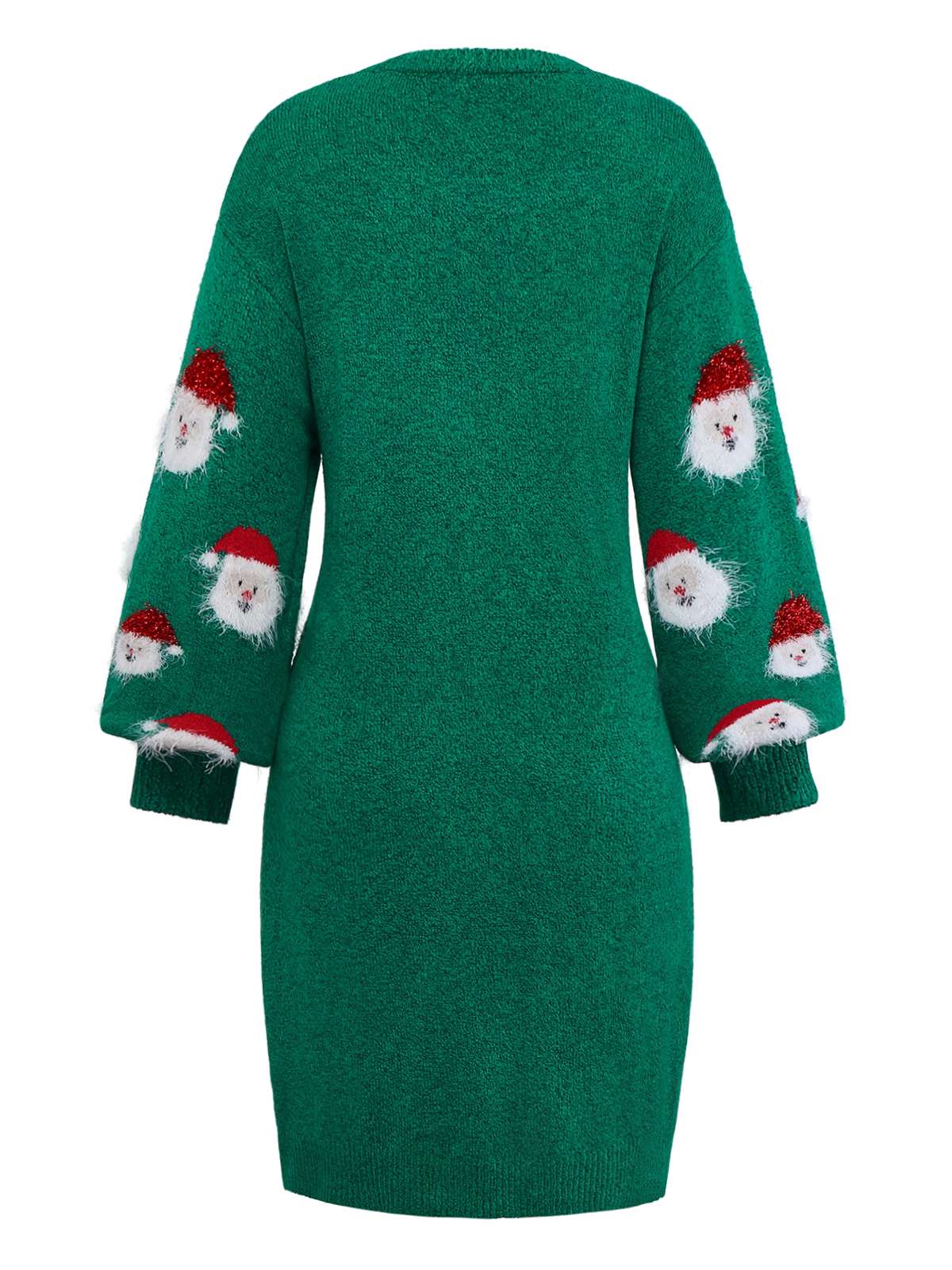 Robe pull verte de Noël motif le Père Noël des années 1960 - Image 3