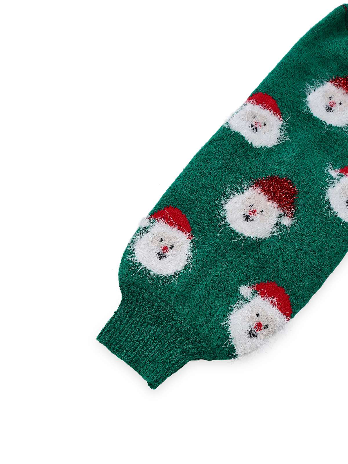 Robe pull verte de Noël motif le Père Noël des années 1960 - Image 4
