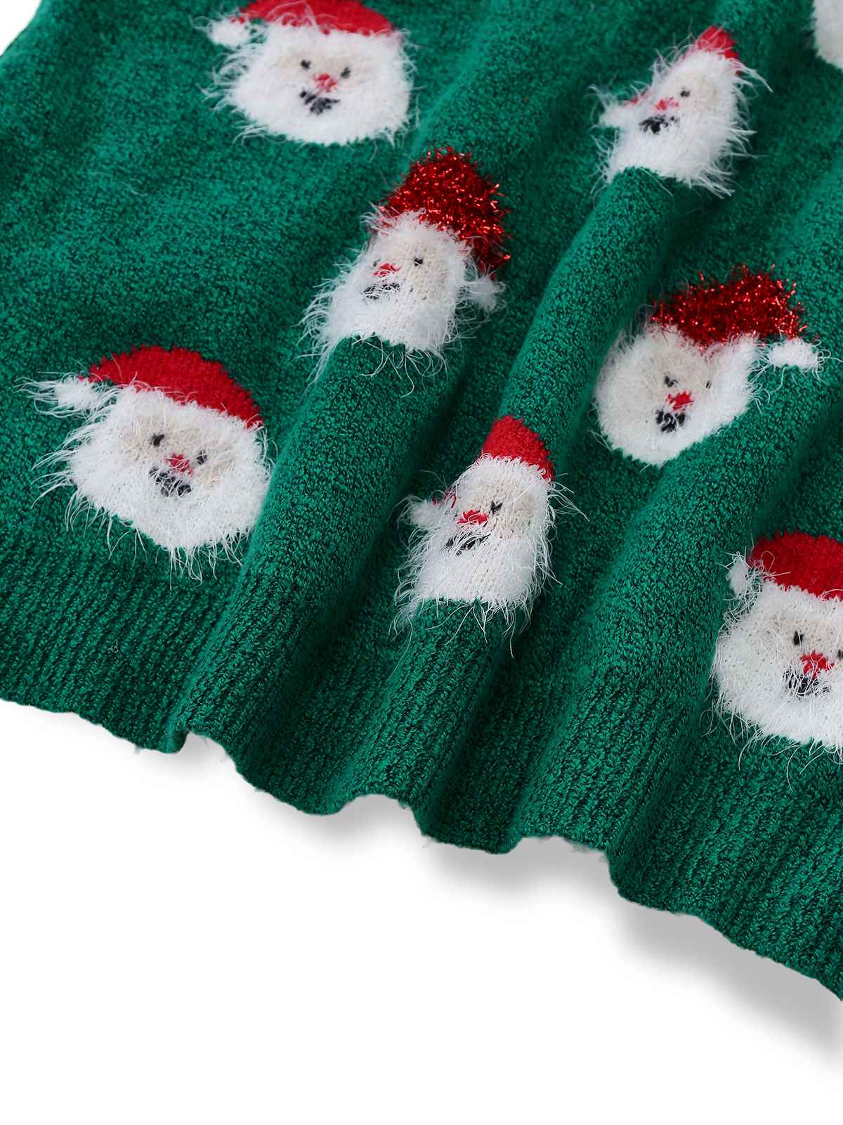 Robe pull verte de Noël motif le Père Noël des années 1960 - Image 5