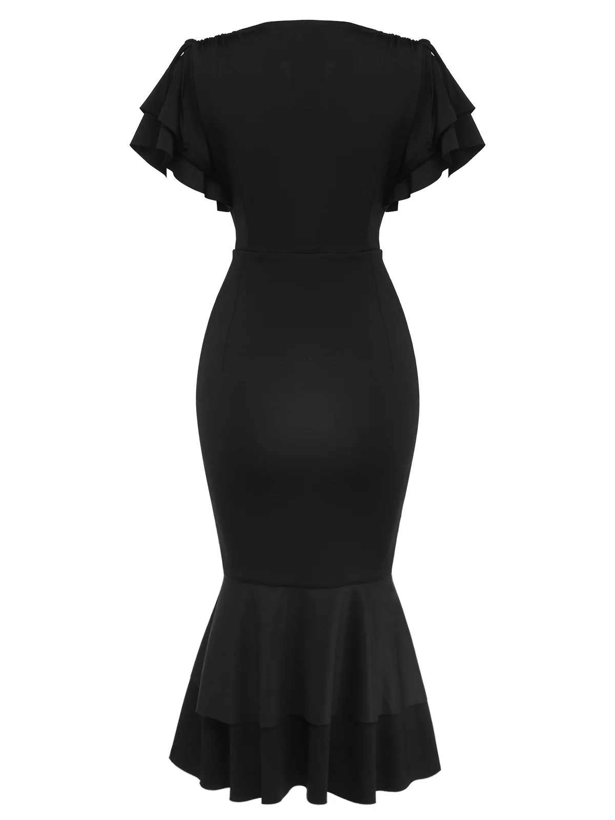 Robe queue de poisson noire à empreinte de sang des années 1930 - Image 4