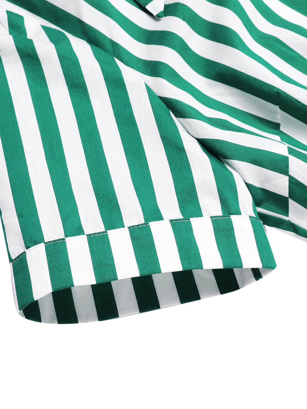 Robe rayée vert foncé des années 1950 à col noué - Image 5