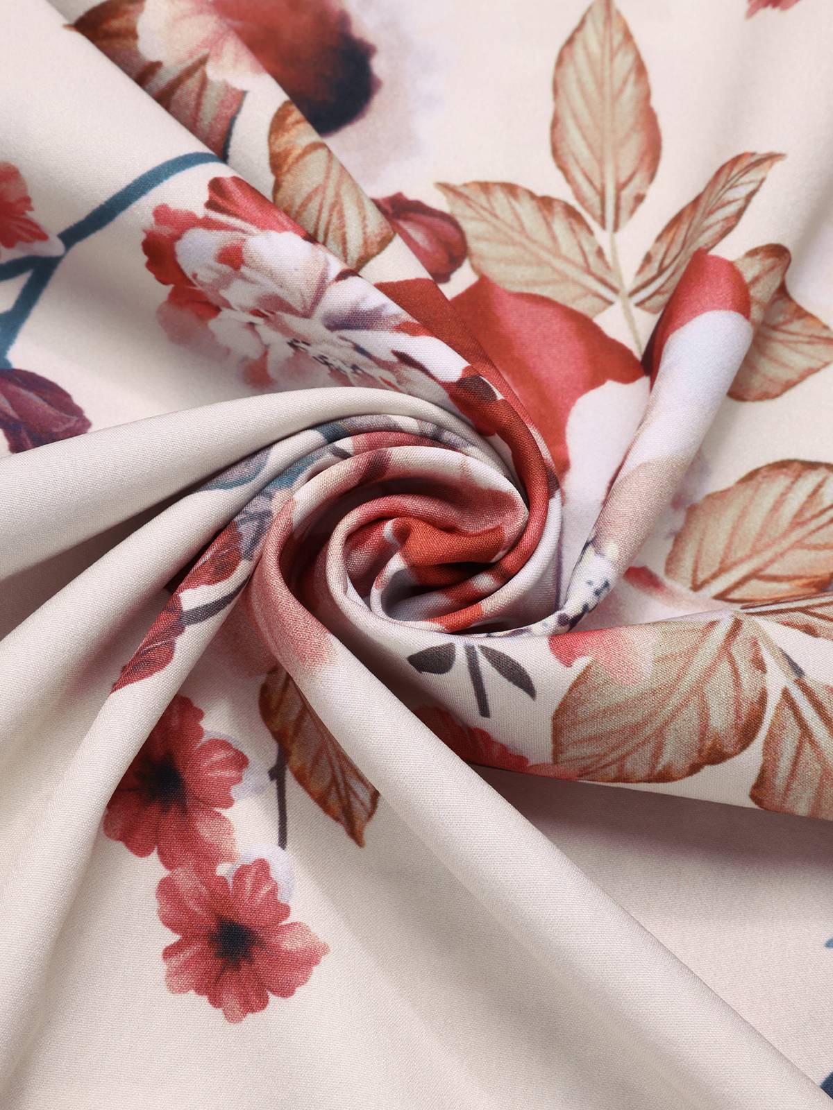 Robe revers ceinturée à fleurs abricot des années 1940 - Image 4
