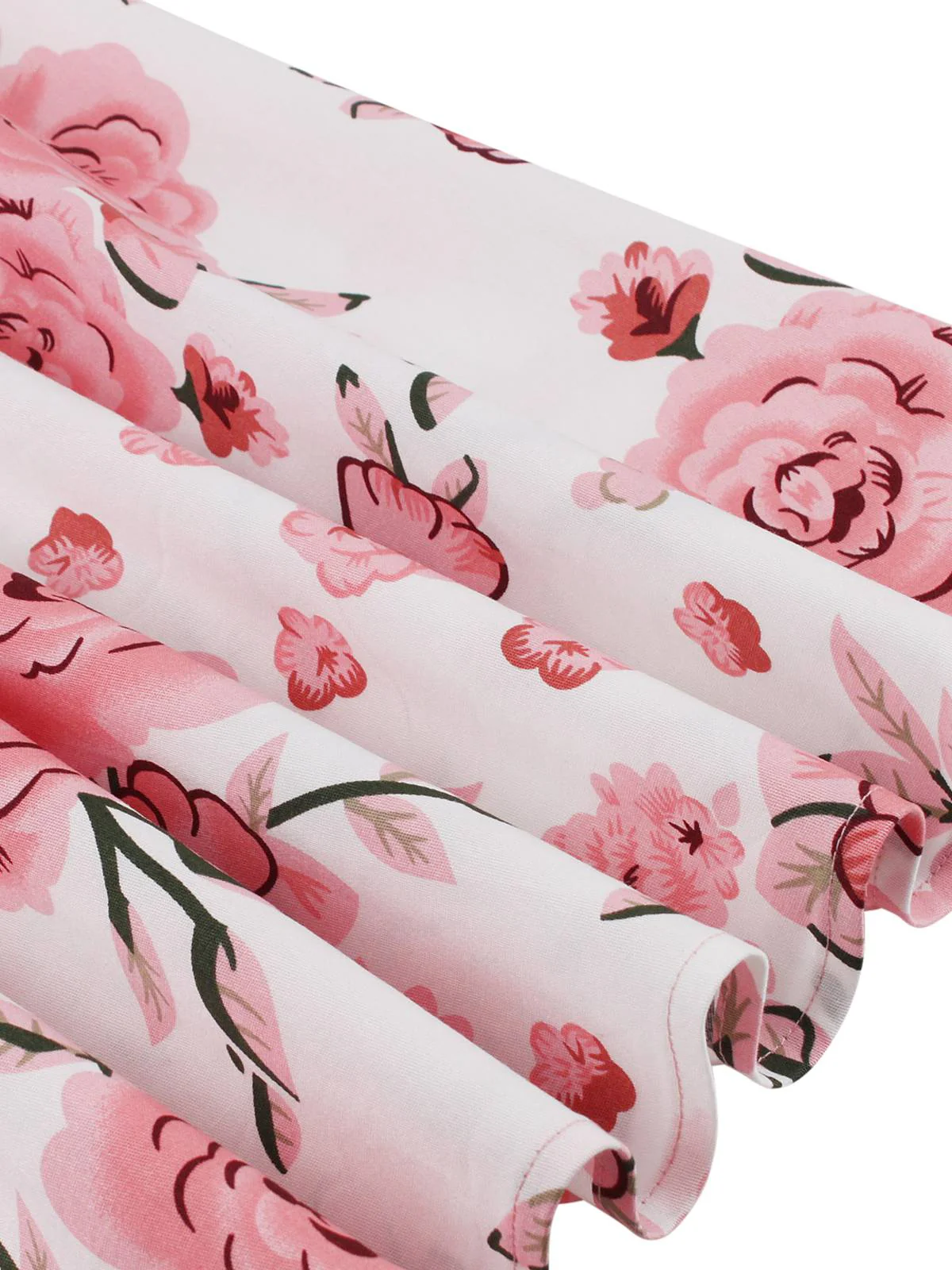 Robe rose à col noué et patchwork de roses des années 1950 - Image 3