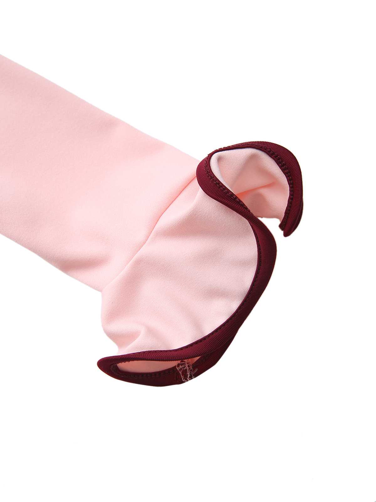 Robe rose manches longues et ourlet volants style années 60 - Image 7