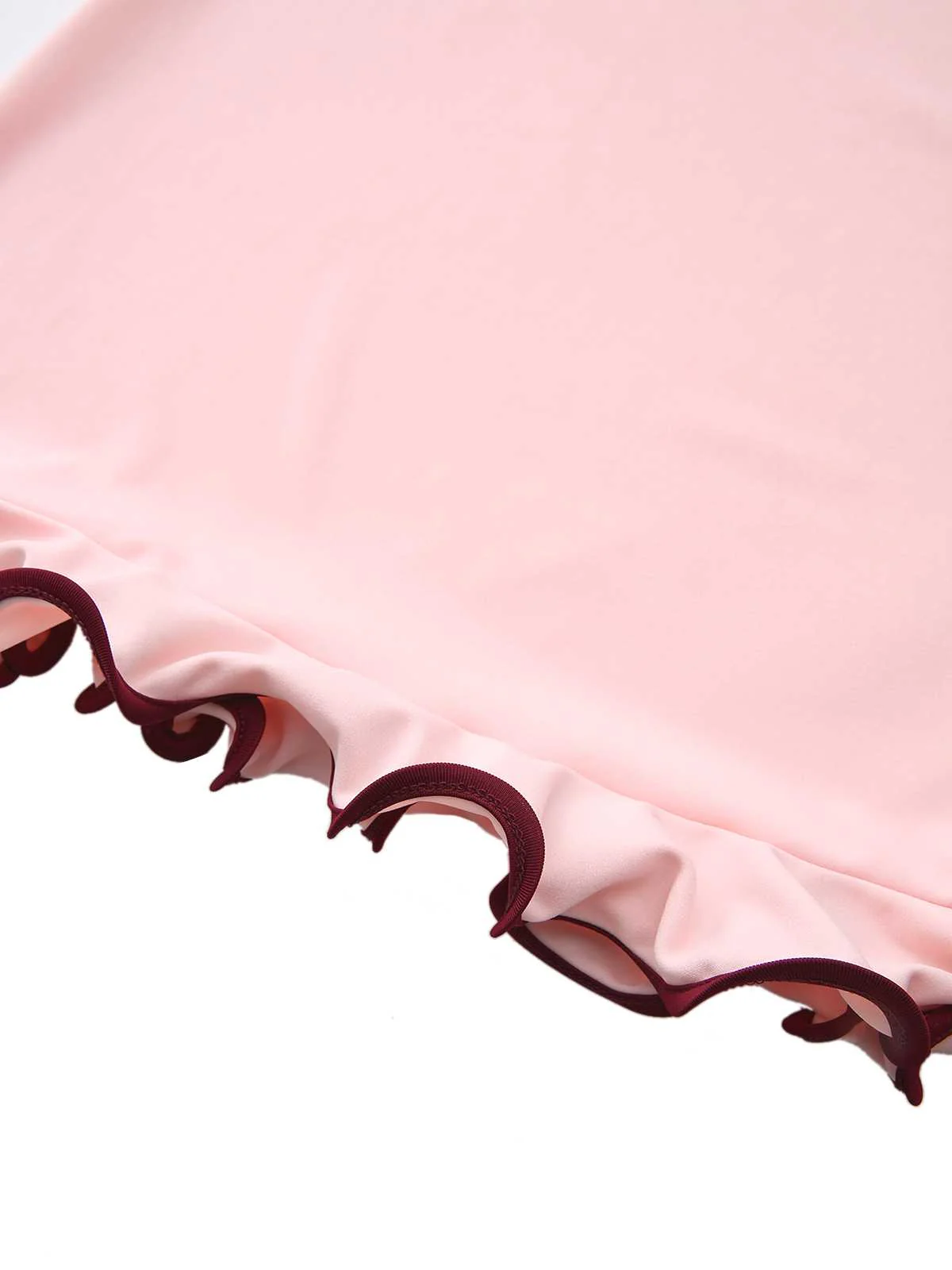 Robe rose manches longues et ourlet volants style années 60 - Image 8