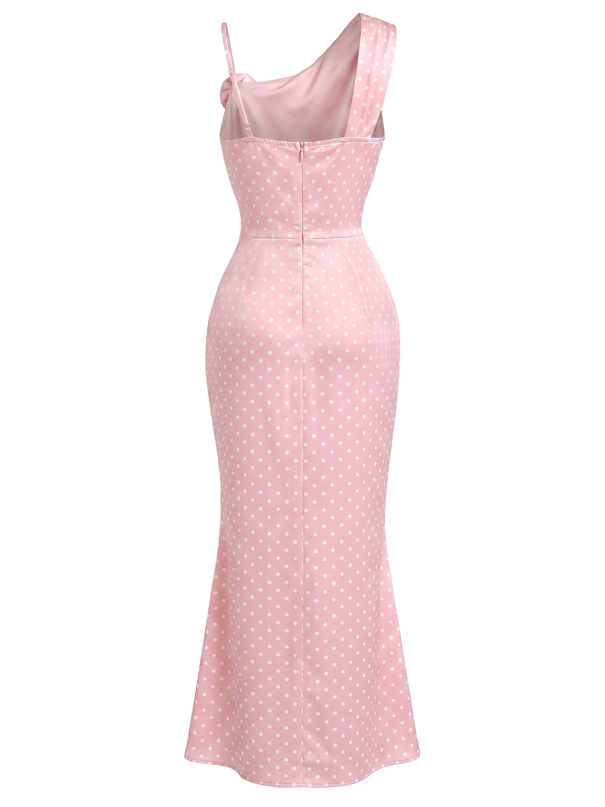 [Prévente] Robe Rose à Pois Satin Sirène Années 1930 - Image 5