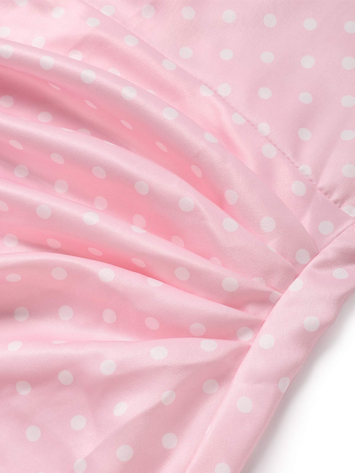 [Prévente] Robe Rose à Pois Satin Sirène Années 1930 - Image 7