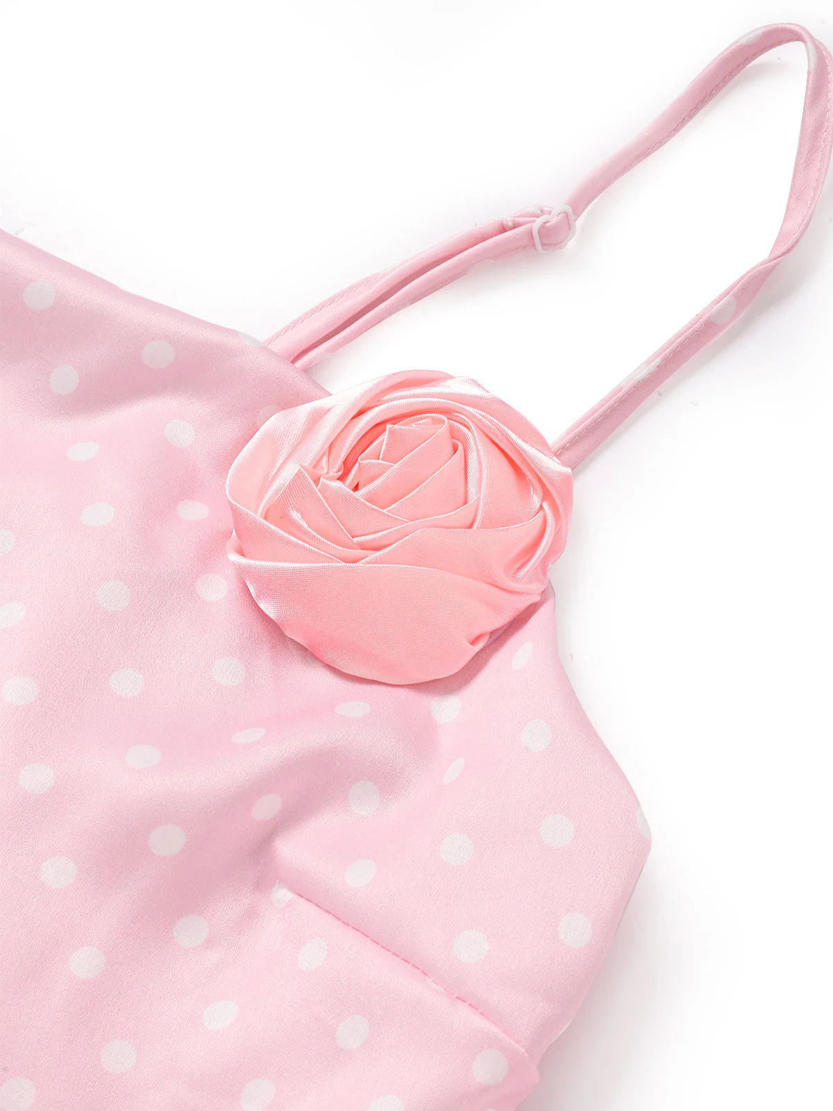 [Prévente] Robe Rose à Pois Satin Sirène Années 1930 - Image 8
