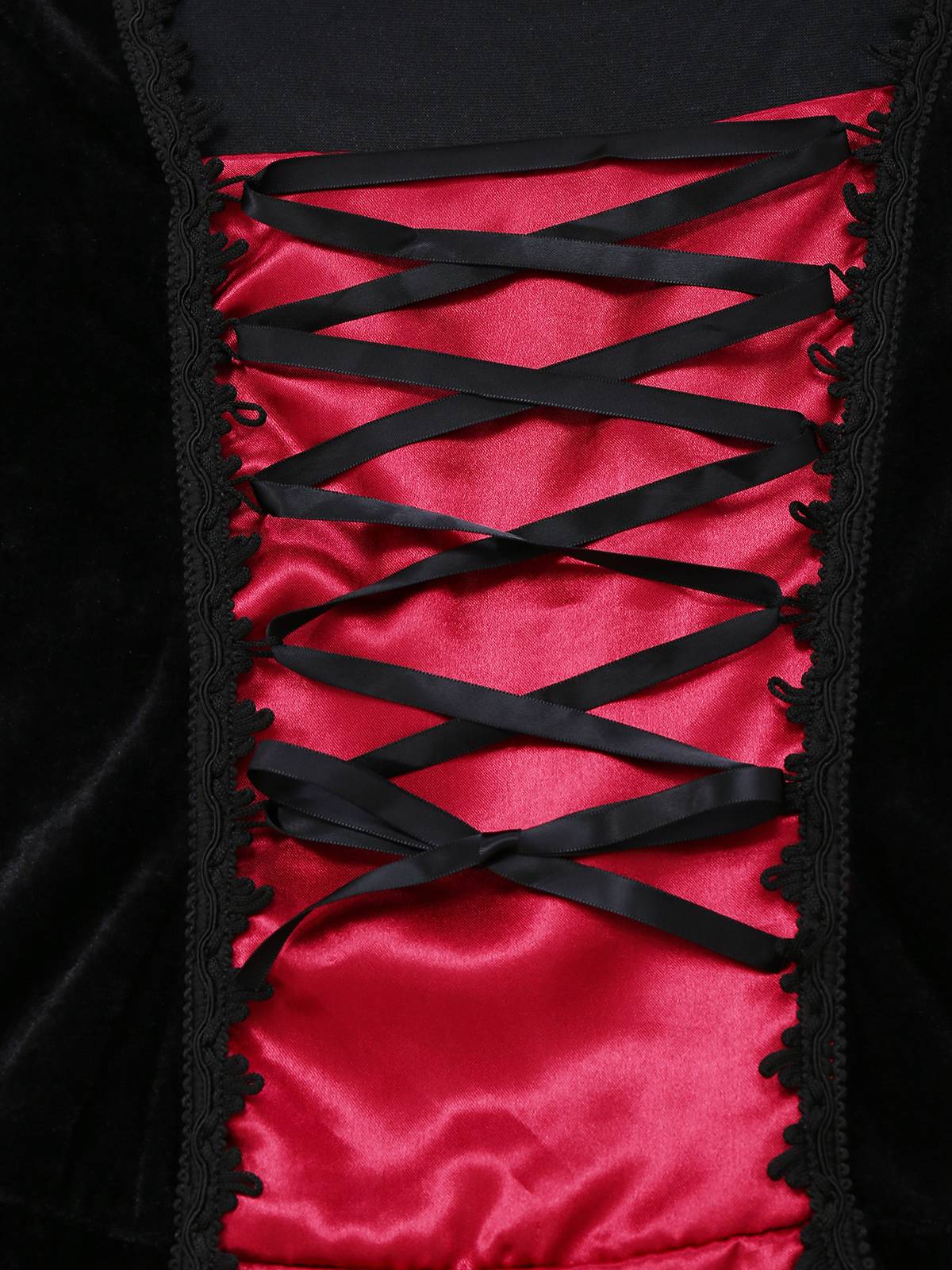 Robe rouge à motif reine des vampires Halloween années 1930 - Image 4