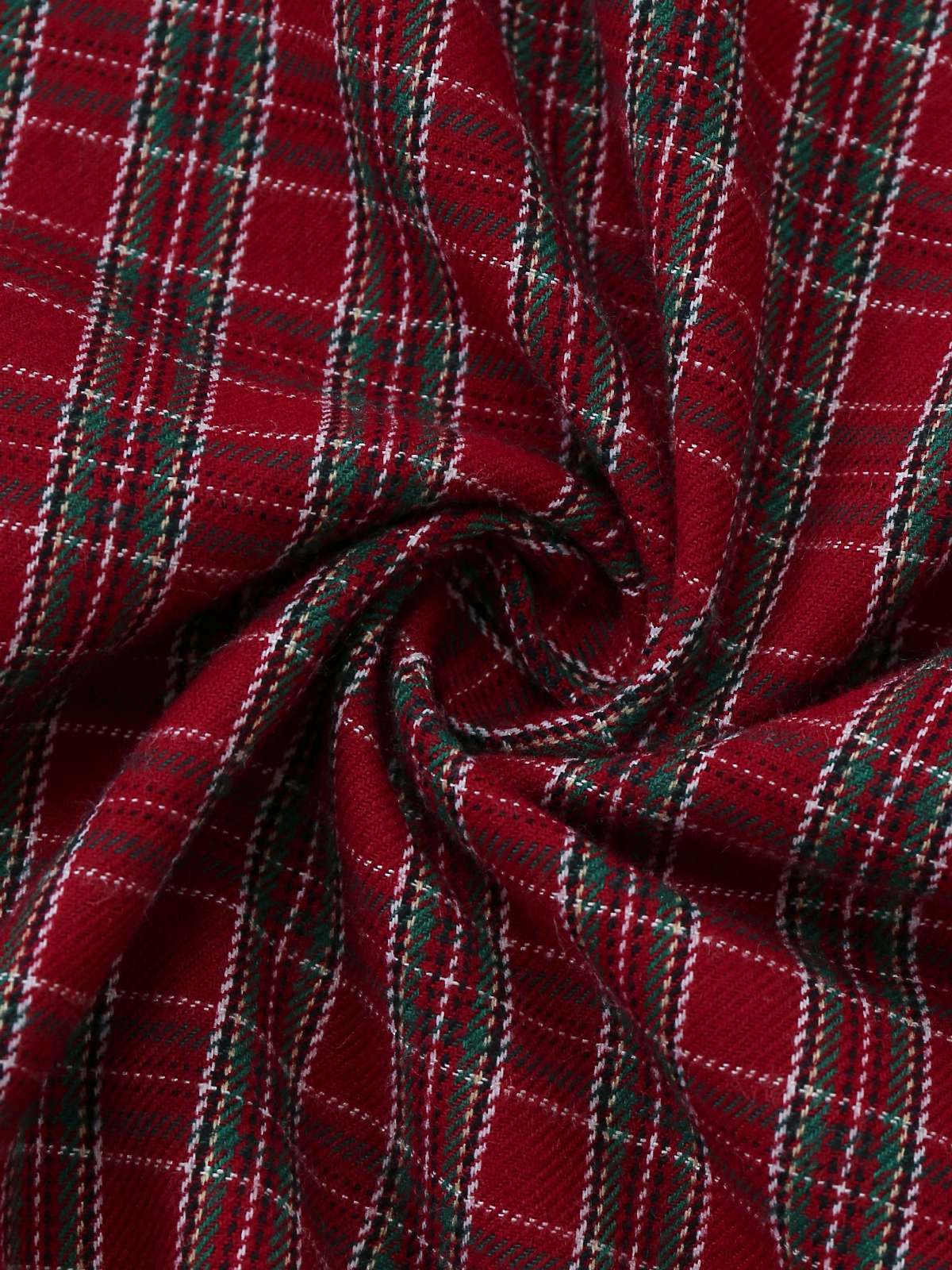 Robe rouge à carreaux col cœur froncée et nœud des années 50 - Image 7