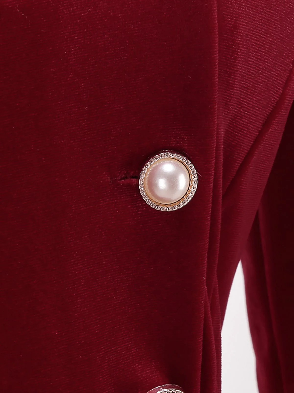 Robe rouge en velours col en fourrure et perles style Père Noël des années 1950 - Image 5
