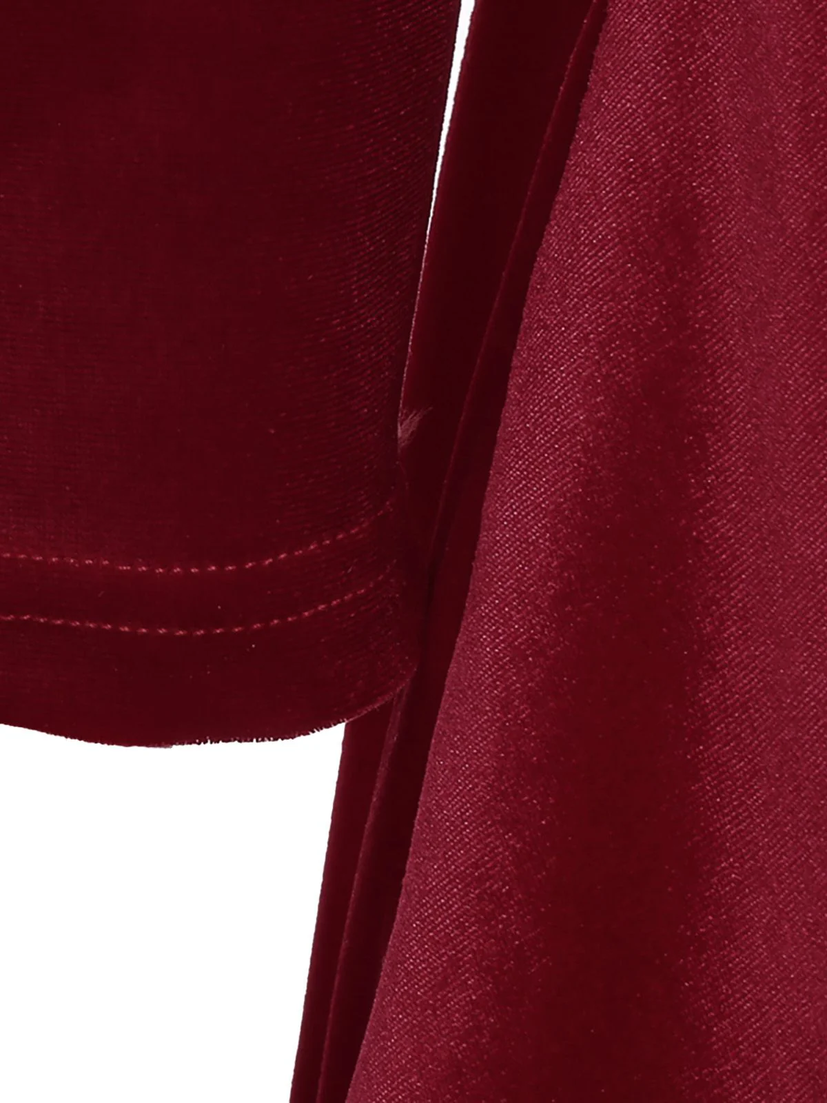 Robe rouge en velours col en fourrure et perles style Père Noël des années 1950 - Image 7