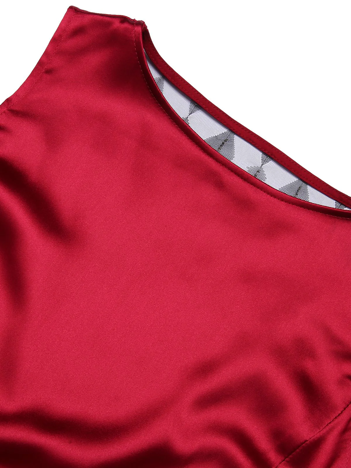 Robe rouge foncé en queue de poisson avec nœud des années 1930 - Image 6