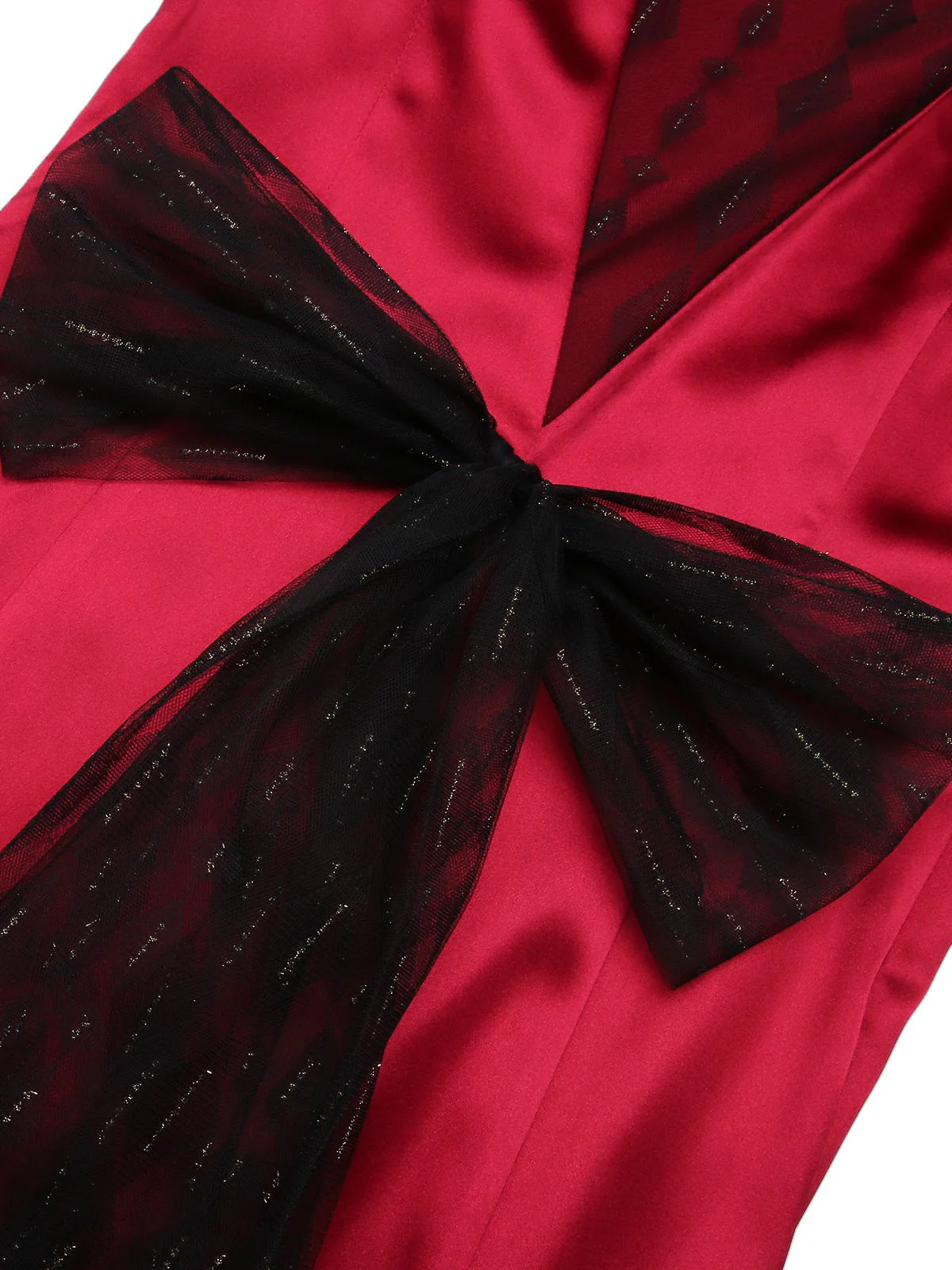 Robe rouge foncé en queue de poisson avec nœud des années 1930 - Image 7