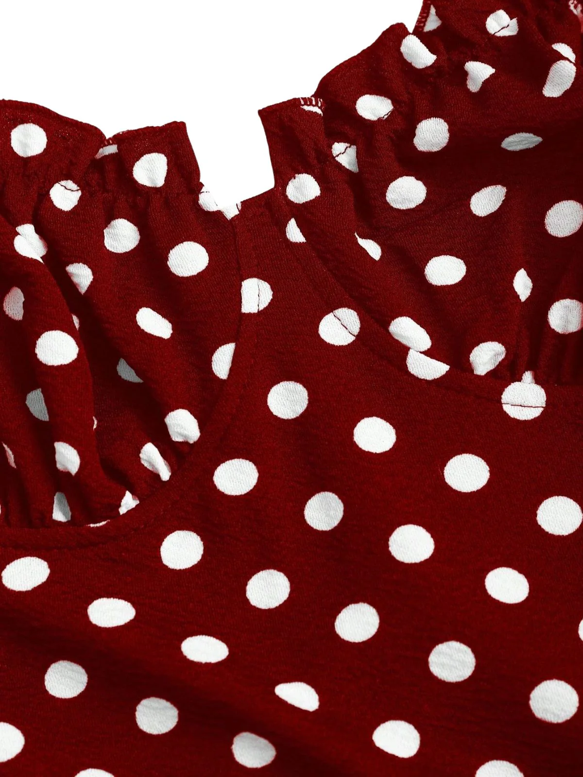 [Prévente] Robe rouge pois fines bretelles et coupe sirène années 1930 - Image 4