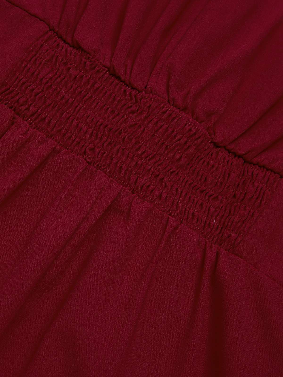 Robe rouge vin des années 1960 à fentes latérales - Image 6