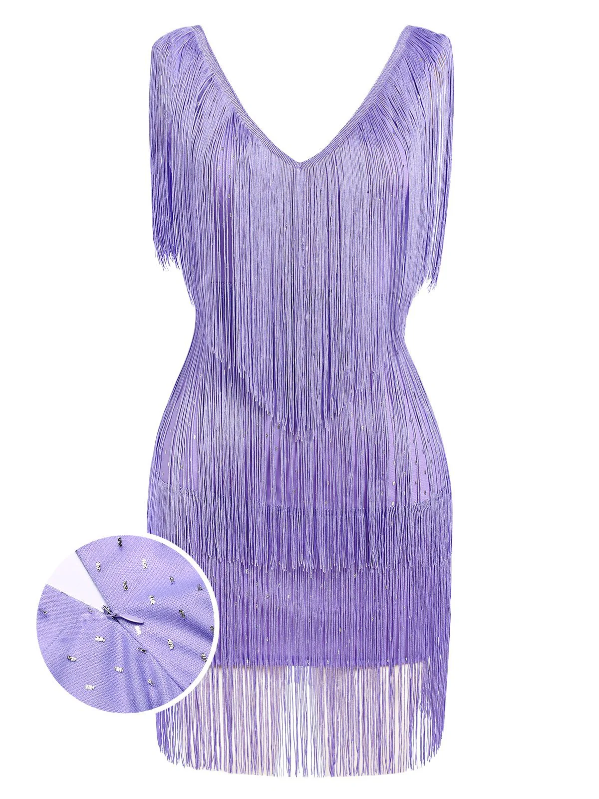 Robe sans manches à col en V franges des années 1920 - Image 6
