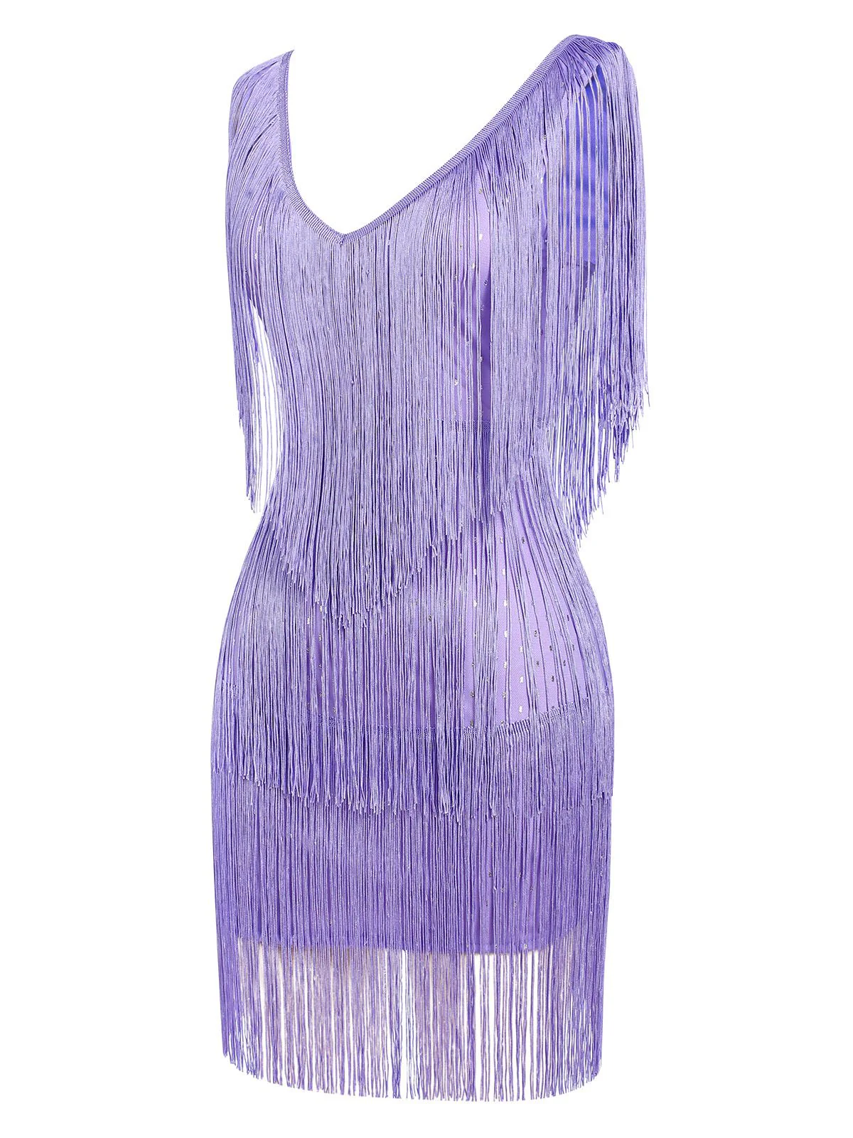Robe sans manches à col en V franges des années 1920 - Image 8